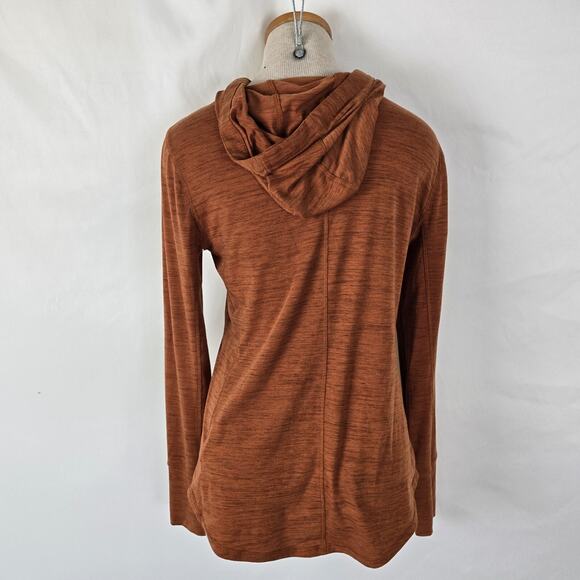 Prana Hoody Women's XS Burnt Orange Henley Neckline Kangaroo Pouch Long Sleeve - Picture 4 of 13
